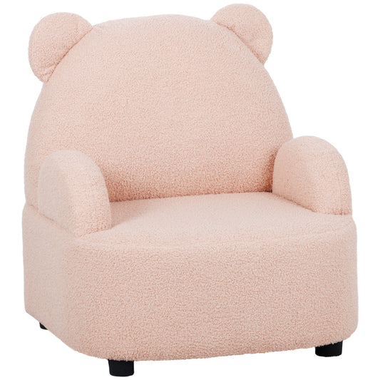 Photo of AIYAPLAY Kids Armchair, Bear Shaped Toddler Chair for Bedroom Playroom Living Room, Aged 18 Months to 3 Years - Pink in Pink colour on a white background