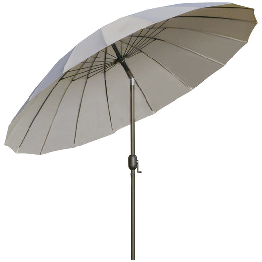 Photo of Outsunny 2.5m Tilting Parasol, with Pleated Canopy - Light Grey in Grey colour on a white background