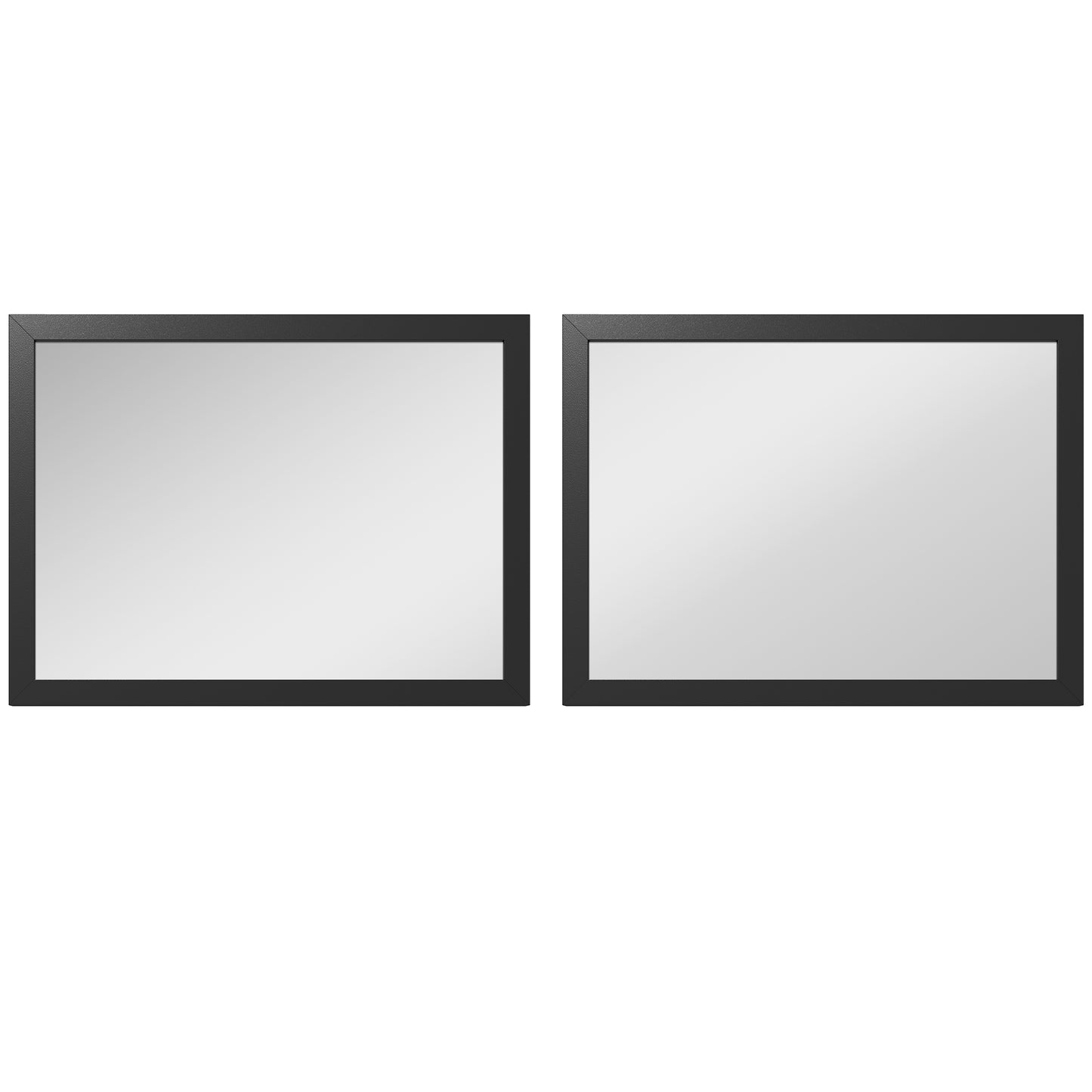 Photo of HOMCOM Wall Bathroom Mirror, 30 x 40 cm Wall-Mounted Mirror for Living Room, Bedroom, Hallway, Set of 2, Black in Black colour on a white background
