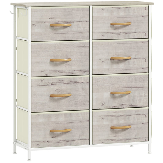 Photo of HOMCOM Chest of Eight Fabric Drawers - Natural Wood Finish in Finish colour on a white background