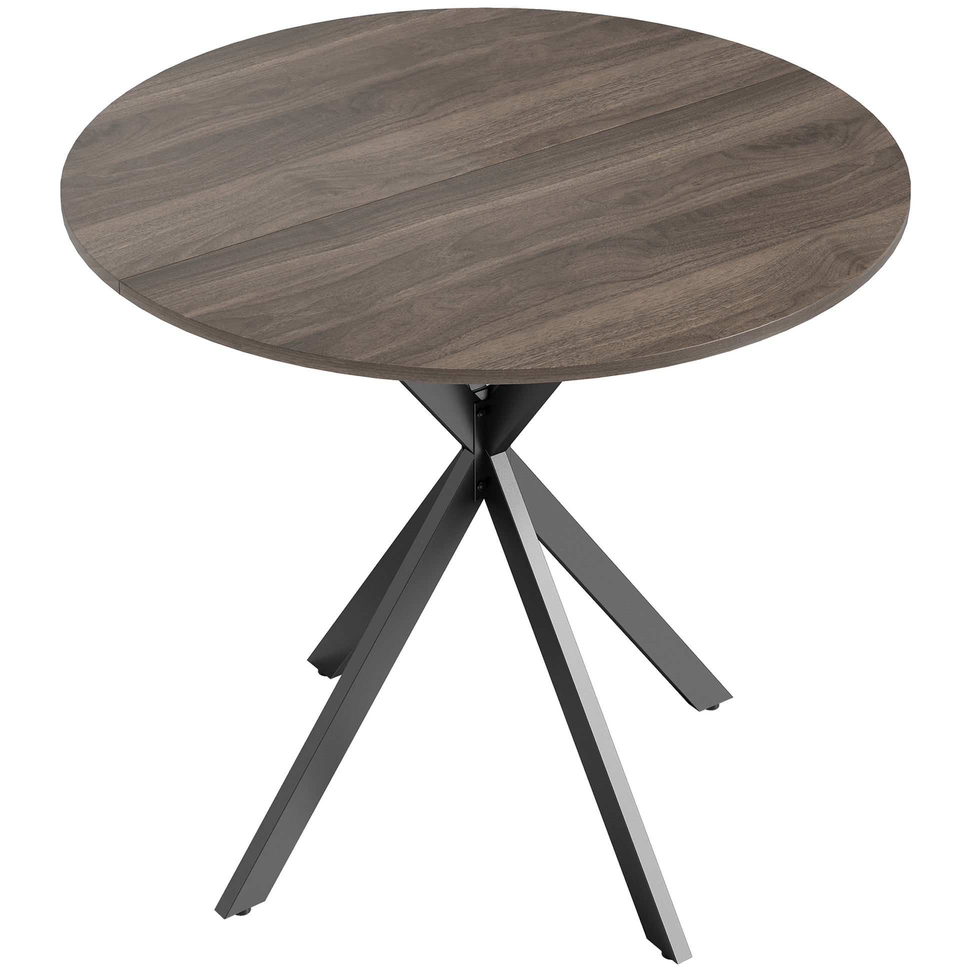 Photo of HOMCOM 80cm Industrial Round Dining Table - Brown in Brown colour on a white background