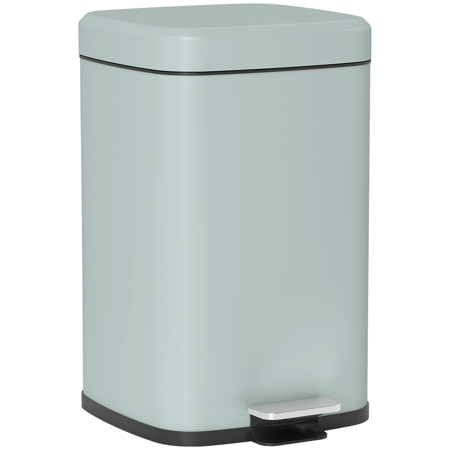 Photo of HOMCOM 20L Modern Boxy Metal Home Kitchen Bin - Light Green in Green colour on a white background