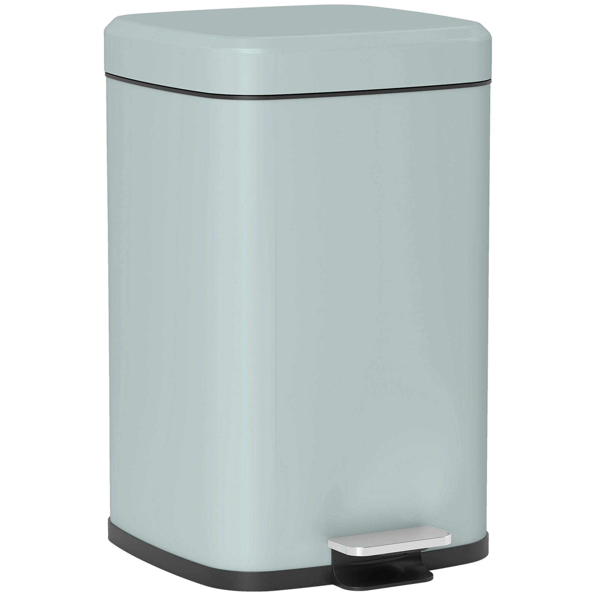 Photo of HOMCOM 20L Modern Boxy Metal Home Kitchen Bin - Light Green in Green colour on a white background