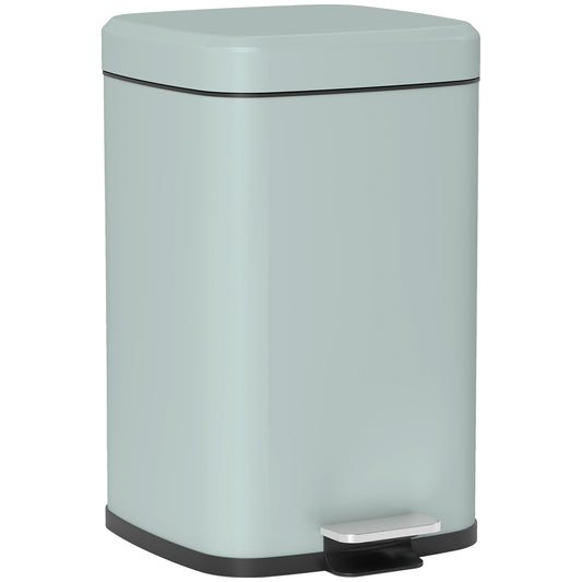 Photo of HOMCOM 20L Modern Boxy Metal Home Kitchen Bin - Light Green in Green colour on a white background