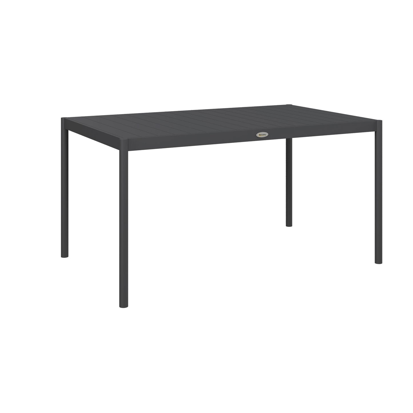 Photo of Outsunny Six-Seater Outdoor Table with Slatted Aluminium Top and Steel Legs in Legs colour on a white background