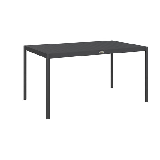 Photo of Outsunny Six-Seater Outdoor Table with Slatted Aluminium Top and Steel Legs in Legs colour on a white background