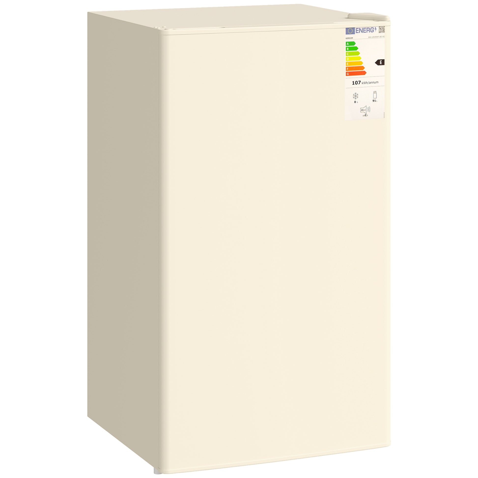 Photo of HOMCOM Under Counter Fridge, 91L Small Fridge with Chiller Box, Removable Shelf, Reversible Door, Adjustable Legs, Mini Refrigerator, Beige in Beige colour on a white background