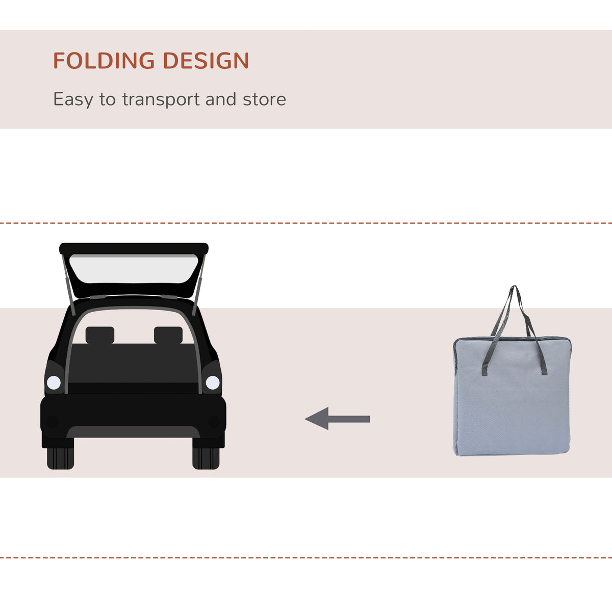 PawHut Soft Sided Pet Carrier Foldable Bag Car Seat Cat Dog Puppy Kennel Portable Travel Cage Tote Case Mesh Holder House Grey