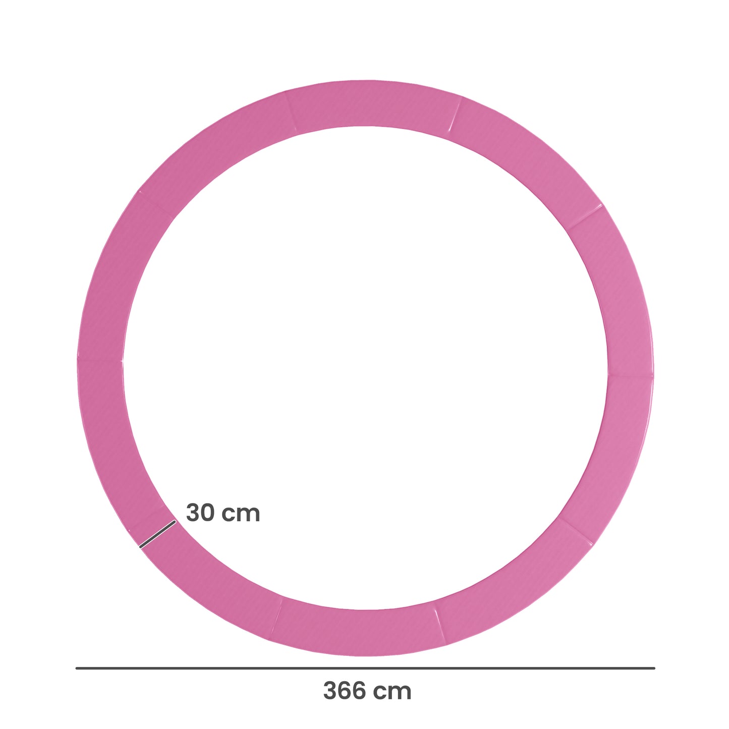SPORTNOW 12FT Trampoline Spring Cover, Plastic Trampoline Pad Replacement with Elastic Cord, Waterproof, UV Resistant and Tear-Resistant, Pink
