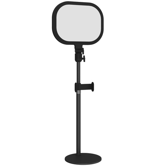 Photo of HOMCOM Selfie Light for Video Conference Lighting, Dimmable Desk Lamp with Stand Phone Holder, 5 Colour Modes & 10 Brightness Levels, Memory Function for Home Office, Recording, Video Calls, Black in Black colour on a white background