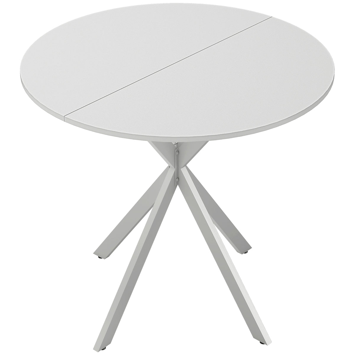 Photo of HOMCOM 80cm Industrial Round Dining Table - White in White colour on a white background