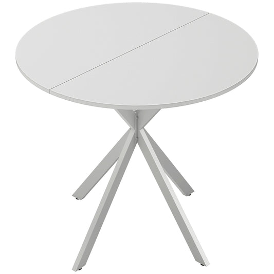 Photo of HOMCOM 80cm Industrial Round Dining Table - White in White colour on a white background