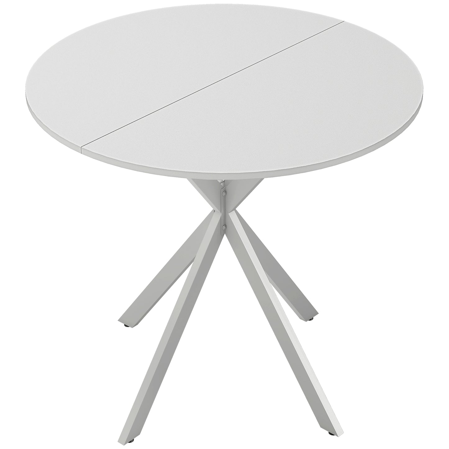 Photo of HOMCOM 80cm Industrial Round Dining Table - White in White colour on a white background