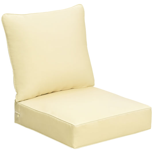 Photo of Outsunny Outdoor Seat and Back Cushion Set Patio Deep Seating Chair Replacement Cushion in Cushion colour on a white background