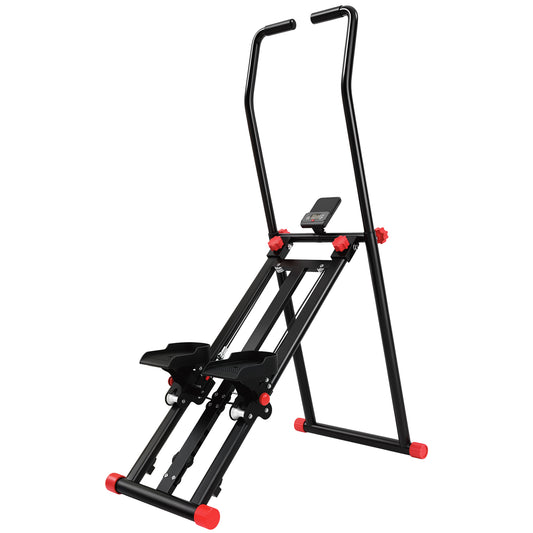 Photo of SPORTNOW Stair Stepper for Home Gym with 3 Resistances, Foldable Vertical Stair Climber with Adjustable Handlebar, LCD Monitor in Monitor colour on a white background