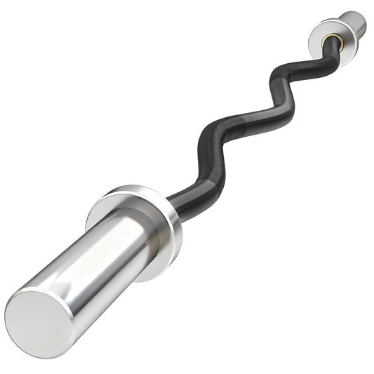 Photo of SPORTNOW 4ft Olympic EZ Curl Bar, Barbell Bar for 2" Weight Plates with Non-Slip Hand Grip 120cm in 120cm colour on a white background