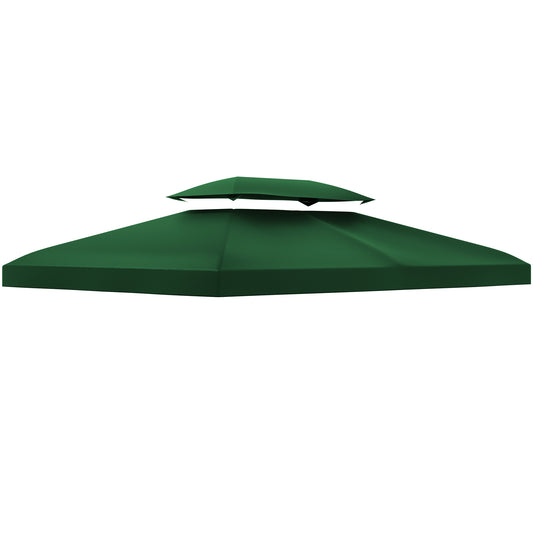 Photo of Outsunny Gazebo Roof Replacement, for 3 x 4m Frames - Green in Green colour on a white background