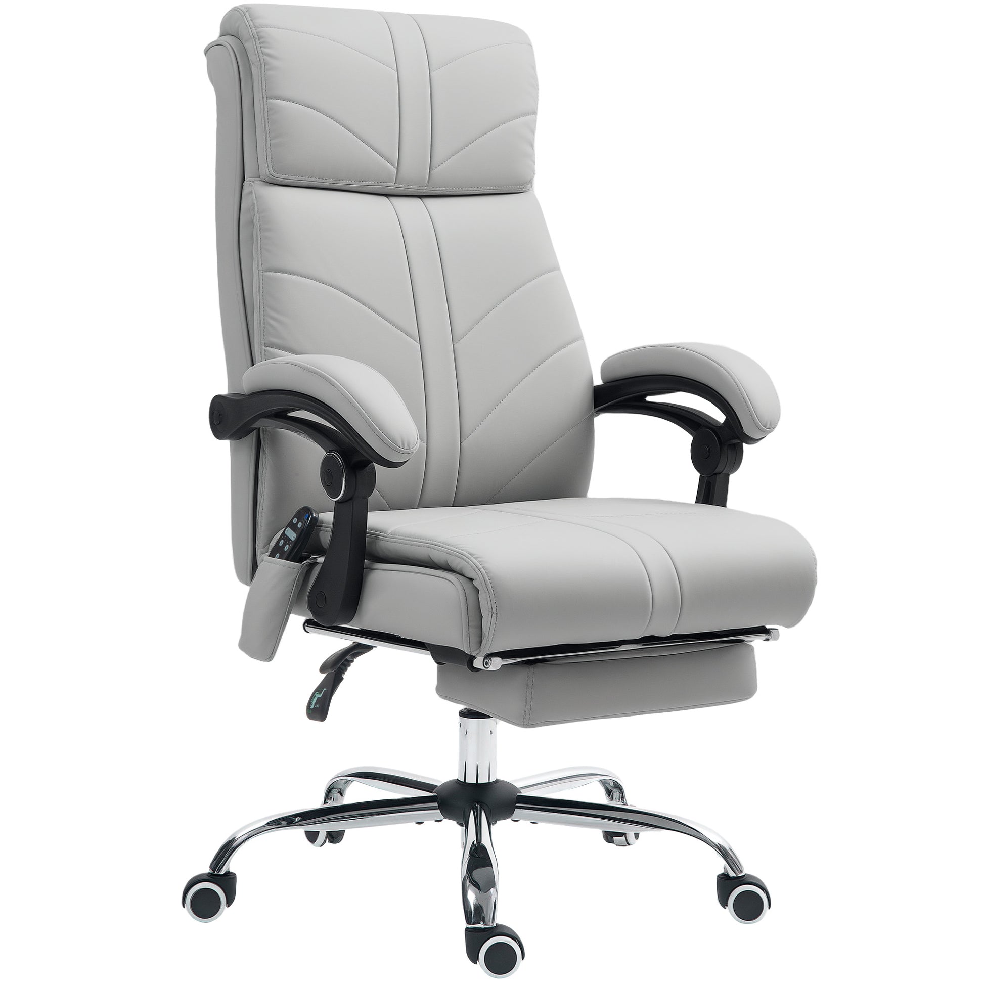Photo of Vinsetto Faux Leather Massage Office Chair - Light Grey in Grey colour on a white background