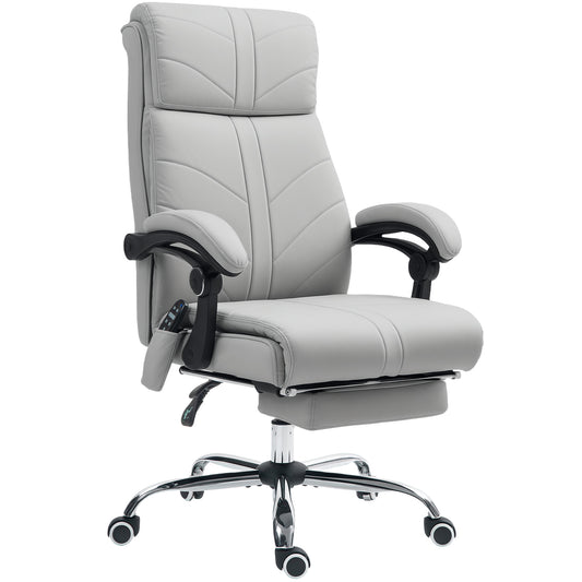 Photo of Vinsetto Faux Leather Massage Office Chair - Light Grey in Grey colour on a white background