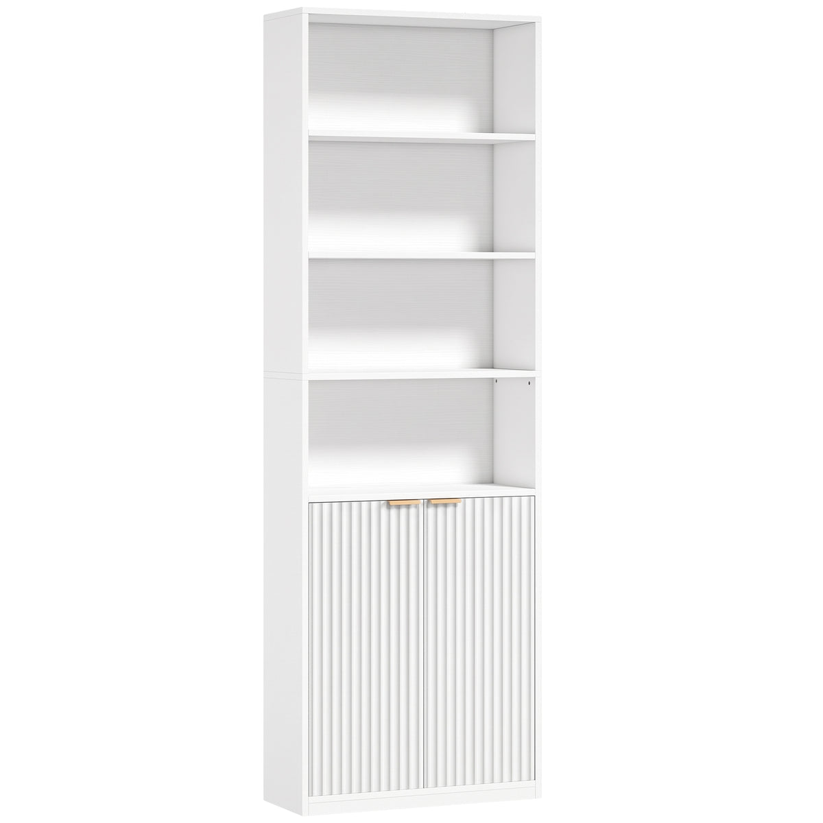 Photo of HOMCOM Bookcase Adjustable Shelf Bookshelf Anti-Tip Hardware 6-Tier, White in White colour on a white background