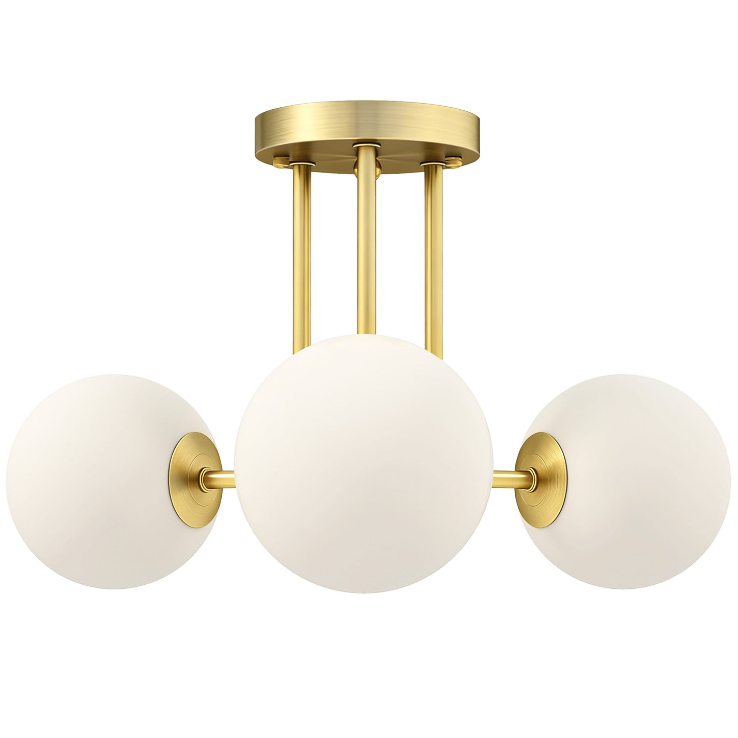 Photo of HOMCOM LED Ceiling Light with Globe Shades, Modern 3-Light Ceiling Light with G9 Sockets for Living Room, Bedroom, Dining Room, Bulbs Not Included, Gold Tone in Tone colour on a white background