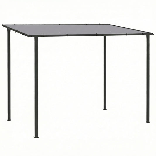 Photo of Outsunny 3 x 2 m Lean to Garden Pergola, Metal Frame Gazebo Pergola with UPF30+ Protection, Sloped Roof, Drainage Holes, Grey in Grey colour on a white background