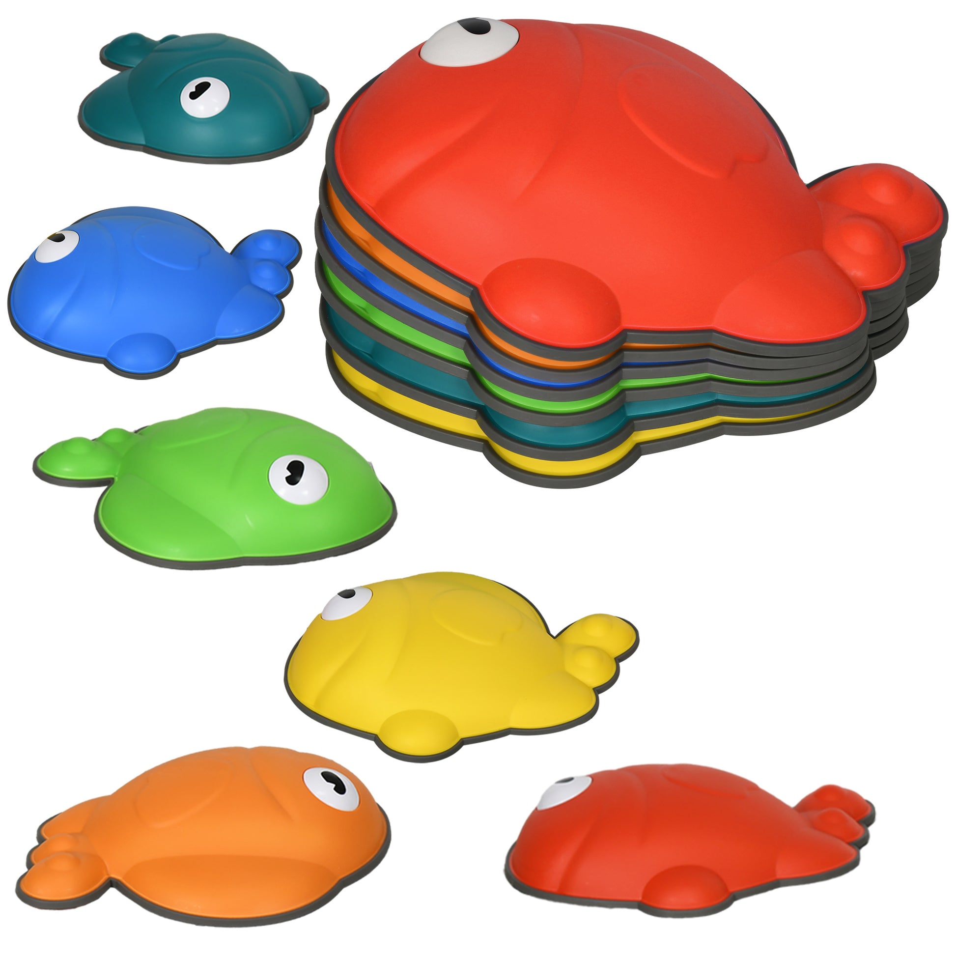 Photo of AIYAPLAY 6 Pcs Balance Stepping Stones Kids for Sensory with Non-slip Edge, Stackable Outdoor Indoor Obstacle Course in Course colour on a white background