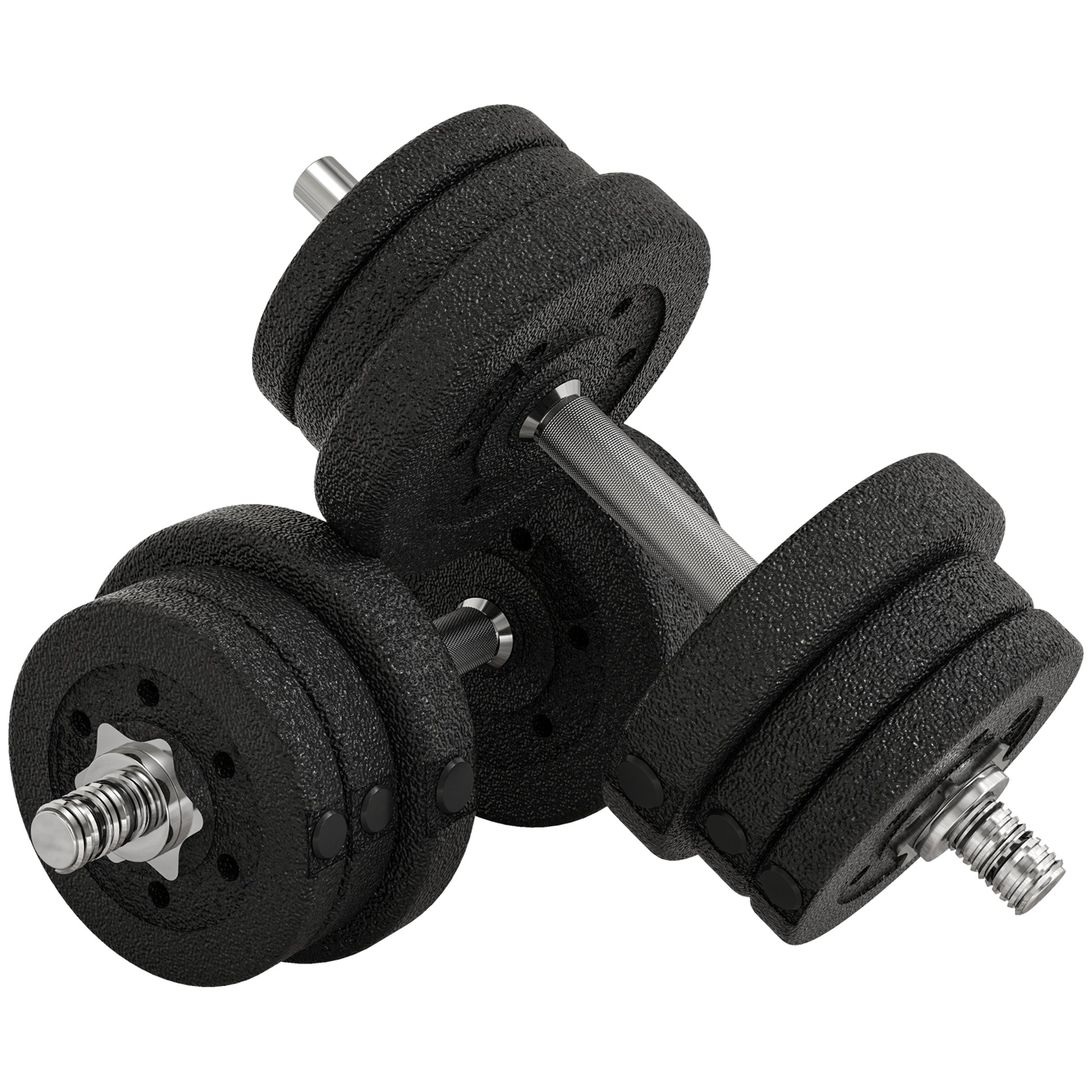 Photo of HOMCOM 25KG Adjustable Weights Dumbbells Set, Dumbbell Hand Weights for Home Office Gym Body Fitness Lifting Training, Black in Black colour on a white background