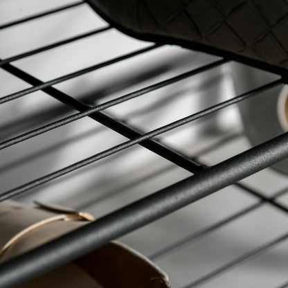 HOMCOM shoe rack close-up showing its black metal wire shelf