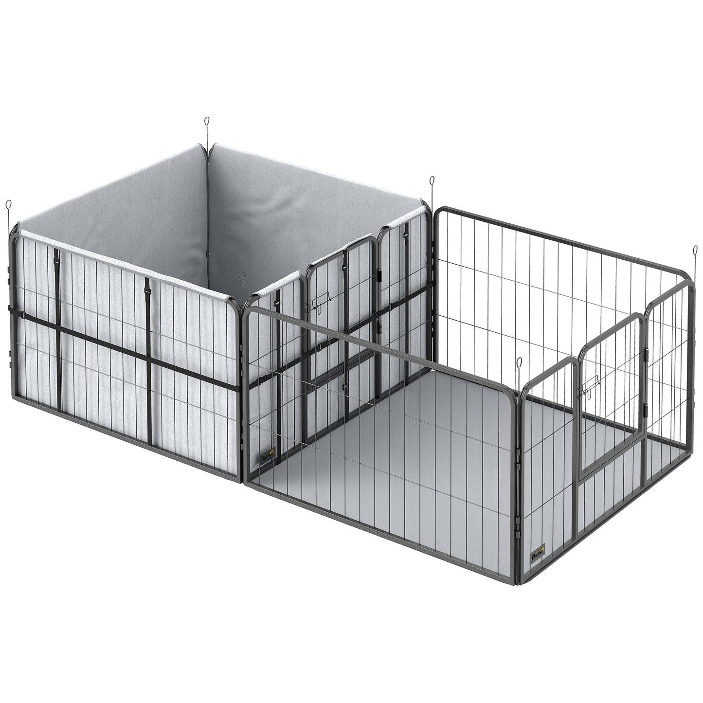 Photo of PawHut Seven-Panel Dog Whelping Box, Dog Playpen with Washable Whelping Pads, Wind-Resistant Fabric, for Small and Medium Dogs in Dogs colour on a white background