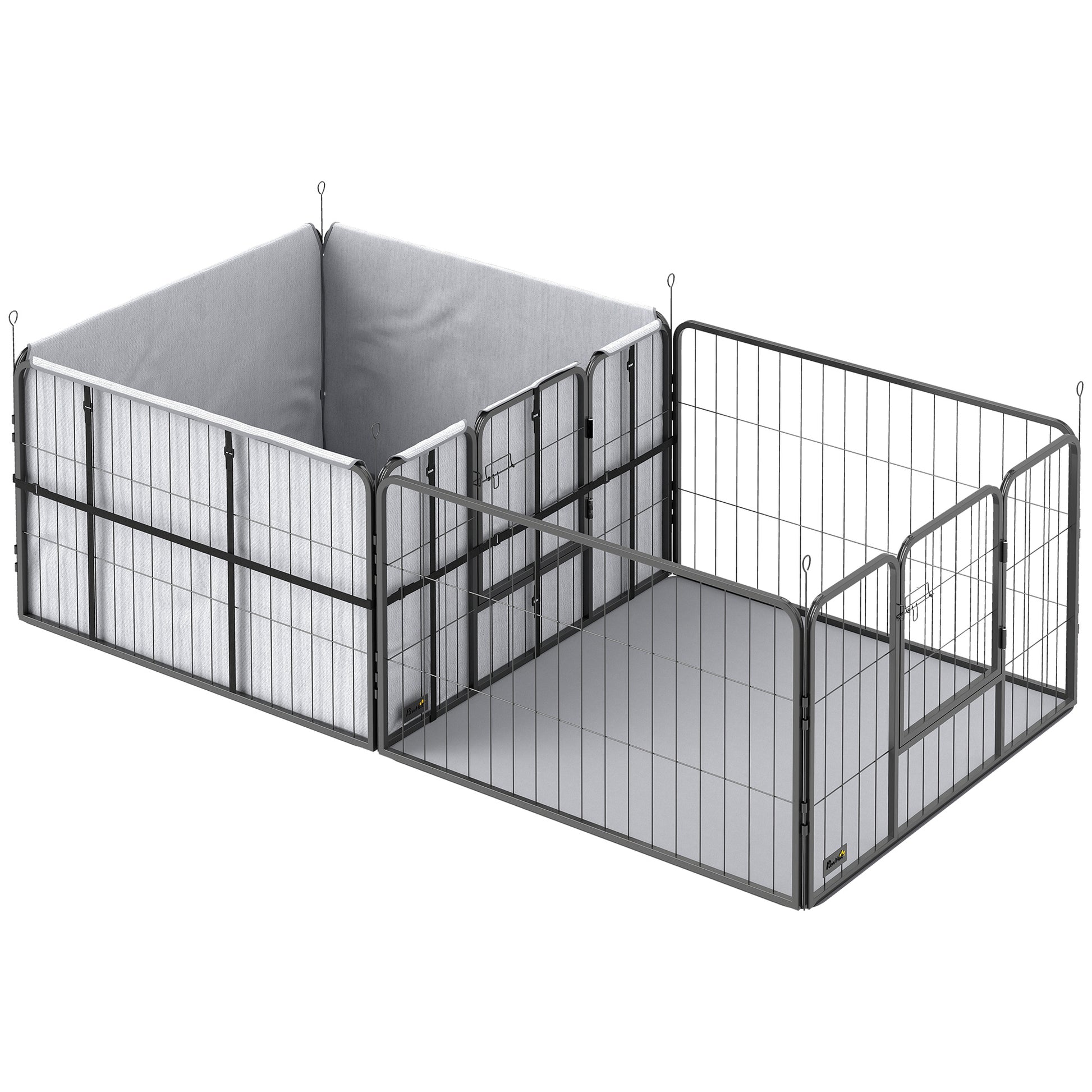 Photo of PawHut Seven-Panel Dog Whelping Box, Dog Playpen with Washable Whelping Pads, Wind-Resistant Fabric, for Small and Medium Dogs in Dogs colour on a white background