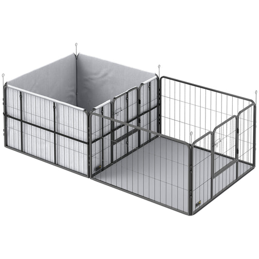 Photo of PawHut Seven-Panel Dog Whelping Box, Dog Playpen with Washable Whelping Pads, Wind-Resistant Fabric, for Small and Medium Dogs in Dogs colour on a white background