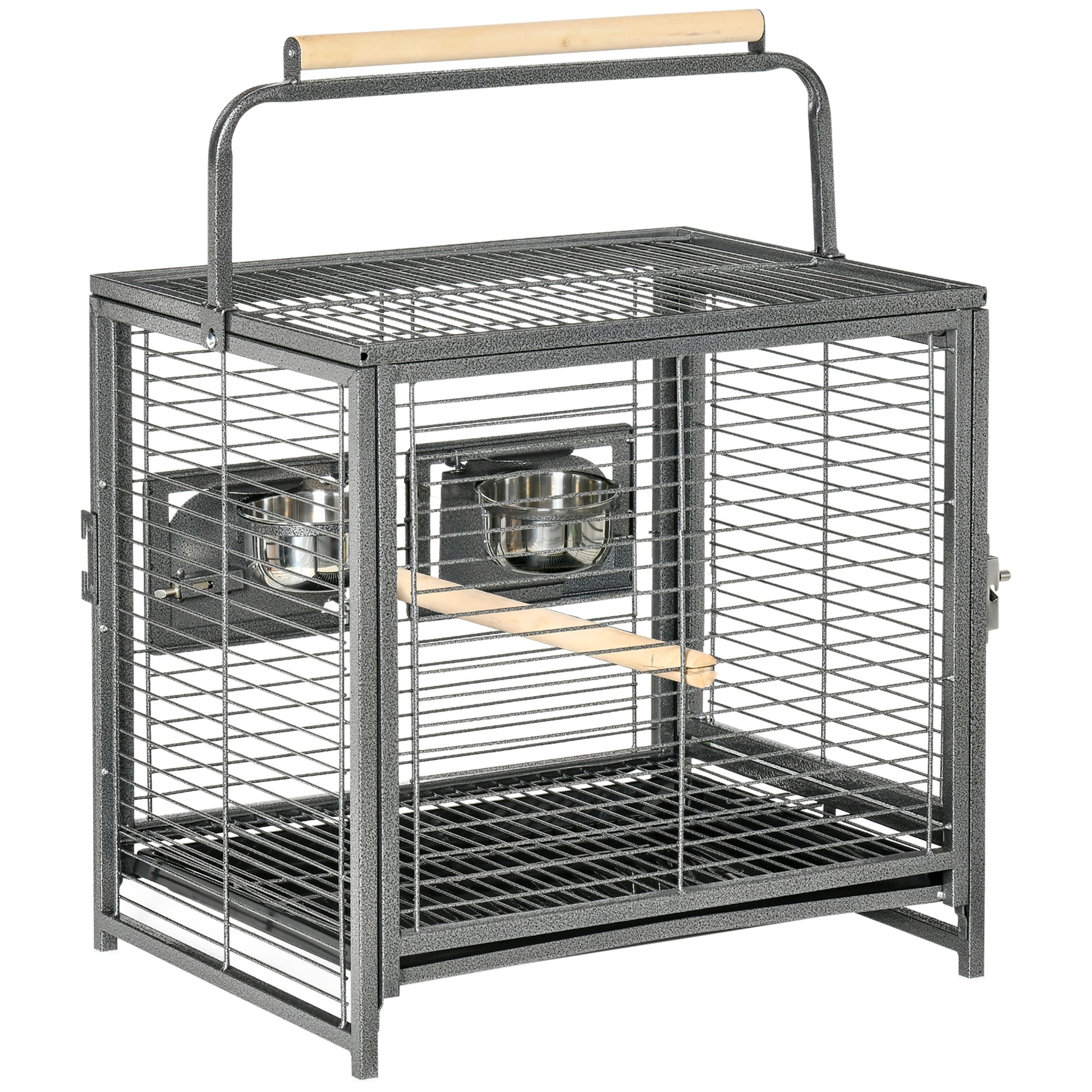 Photo of PawHut Parrot Cage, Travel Carry Pet Bird Cage, with Metal Handle in Handle colour on a white background
