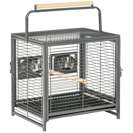 Photo of PawHut Parrot Cage, Travel Carry Pet Bird Cage, with Metal Handle in Handle colour on a white background