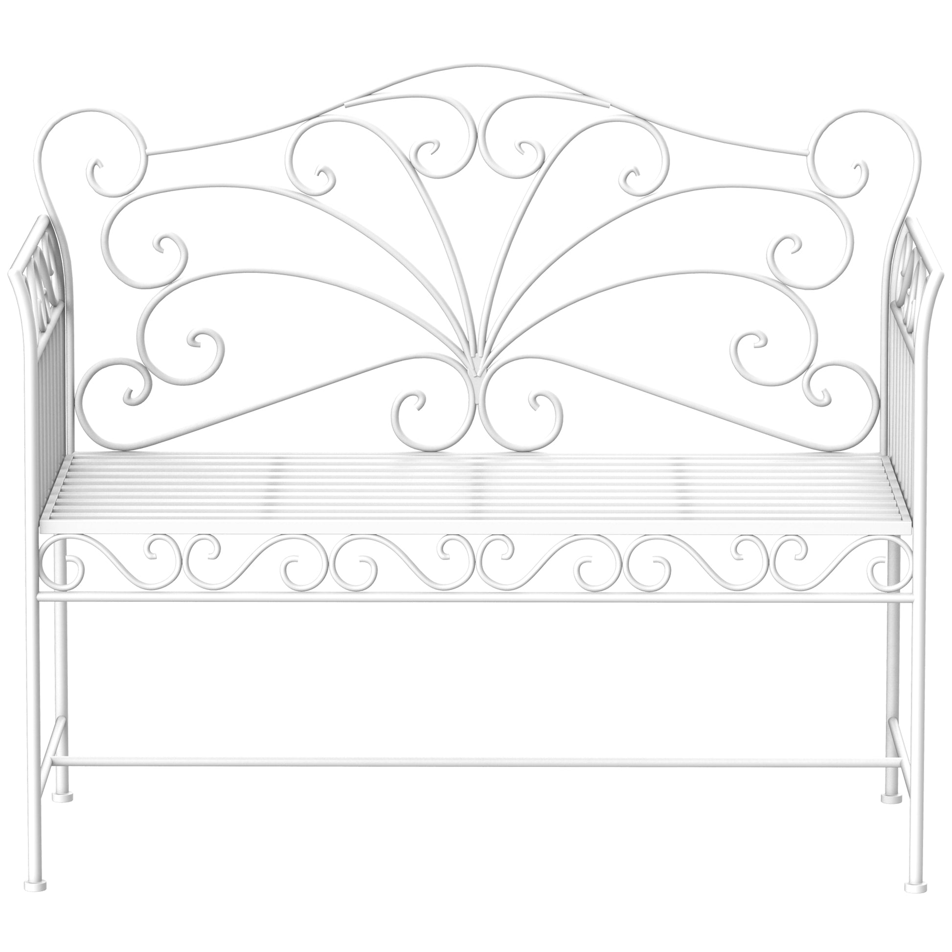 Photo of Outsunny Heavy-Duty Garden Bench-White in Bench-White colour on a white background