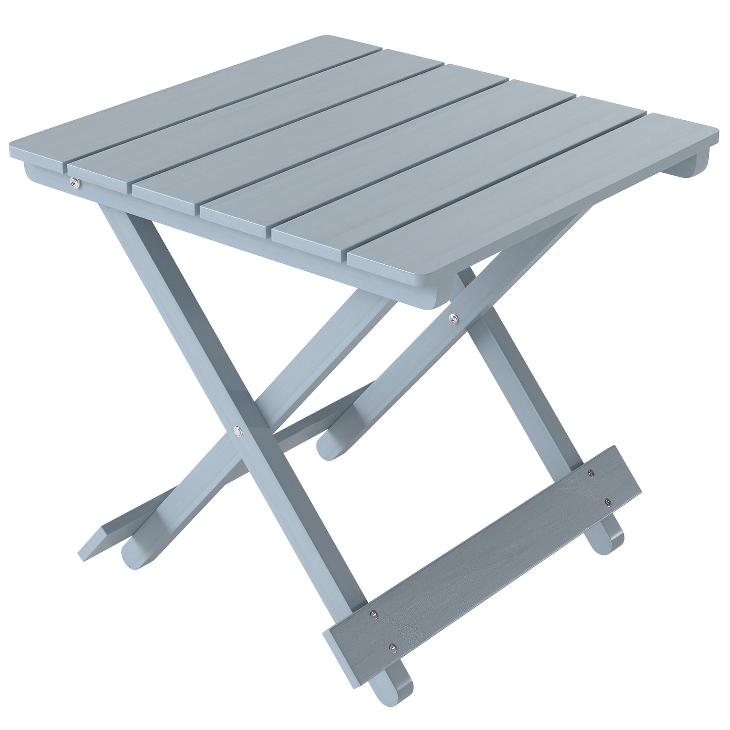 Photo of Outsunny Fir Wood Folding Coffee Table, Lightweight Small Garden Table with Slatted Top, Portable Folding Side Table for Balcony in Balcony colour on a white background