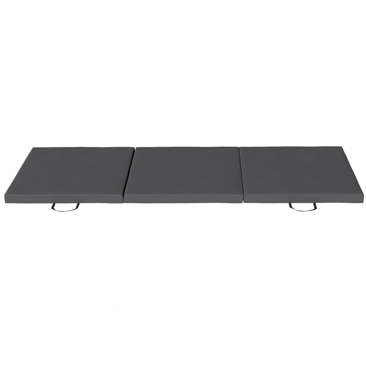 Photo of HOMCOM Gymnastics Mat, Tri-Fold Crash Exercise Pad, 6FT 2" Thick Foldable Workout Mat with Handles for Home Training, Grey in Grey colour on a white background