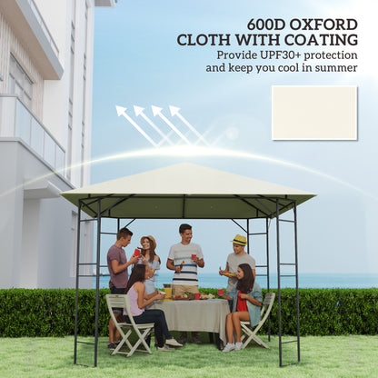 Cream 600D Oxford cloth gazebo canopy with coated fabric.
