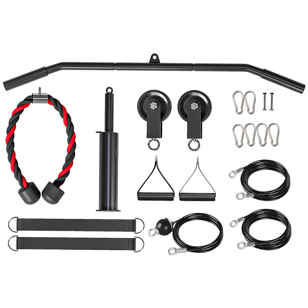 Photo of SPORTNOW Weight Pulley System, Cable Pulley System for Home Gym, Cable Machine LAT Pull Down Attachment for Biceps Curl, Tricep, Arm Workouts in Workouts colour on a white background