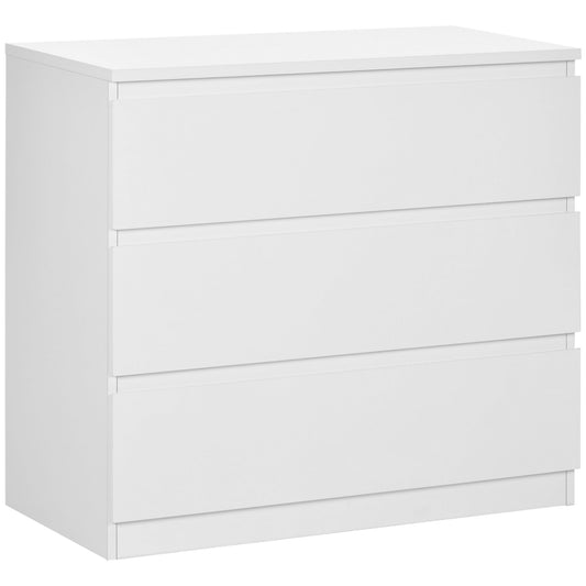 Photo of HOMCOM Chest of Three Drawers - White in White colour on a white background