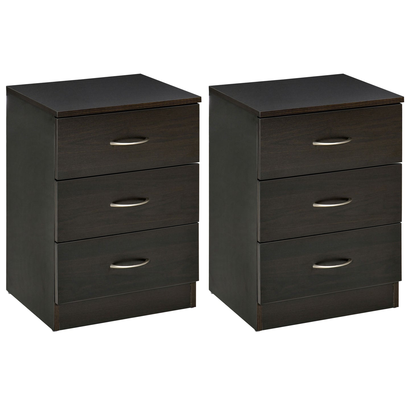 Photo of HOMCOM Bedside Cabinet with Drawer and Shelf, White Bedside Table for Bedroom, Living Room, Nightstand Side Table with Metal Rail Set of 2 in 2 colour on a white background