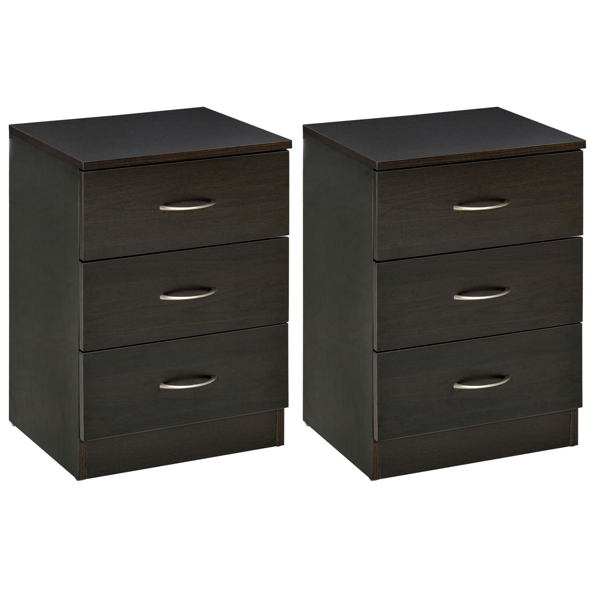 Photo of HOMCOM Bedside Cabinet with Drawer and Shelf, White Bedside Table for Bedroom, Living Room, Nightstand Side Table with Metal Rail Set of 2 in 2 colour on a white background