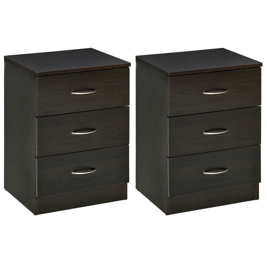 Photo of HOMCOM Bedside Cabinet with Drawer and Shelf, White Bedside Table for Bedroom, Living Room, Nightstand Side Table with Metal Rail Set of 2 in 2 colour on a white background
