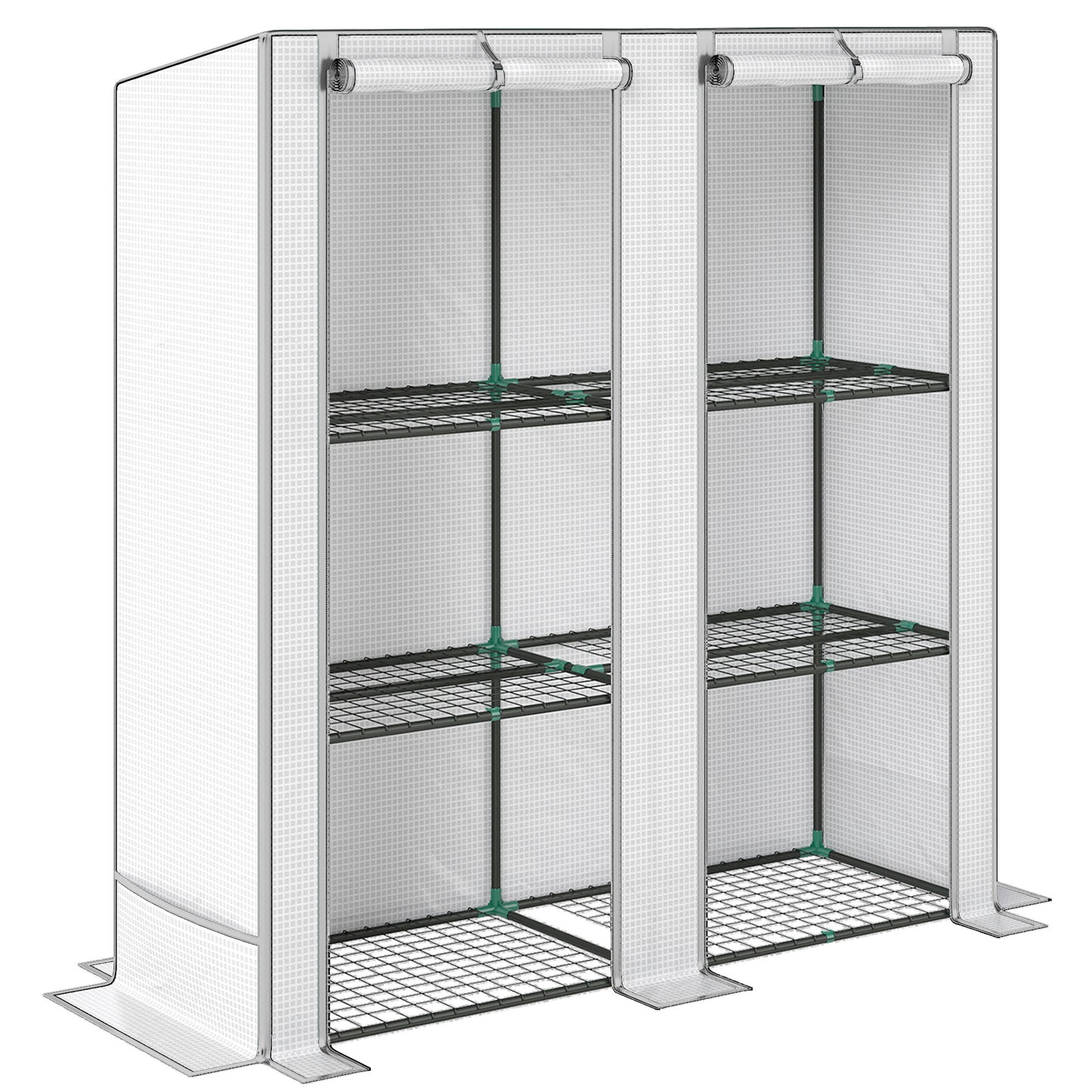 Photo of Outsunny Three-Tier Mini Greenhouse - White in White colour on a white background