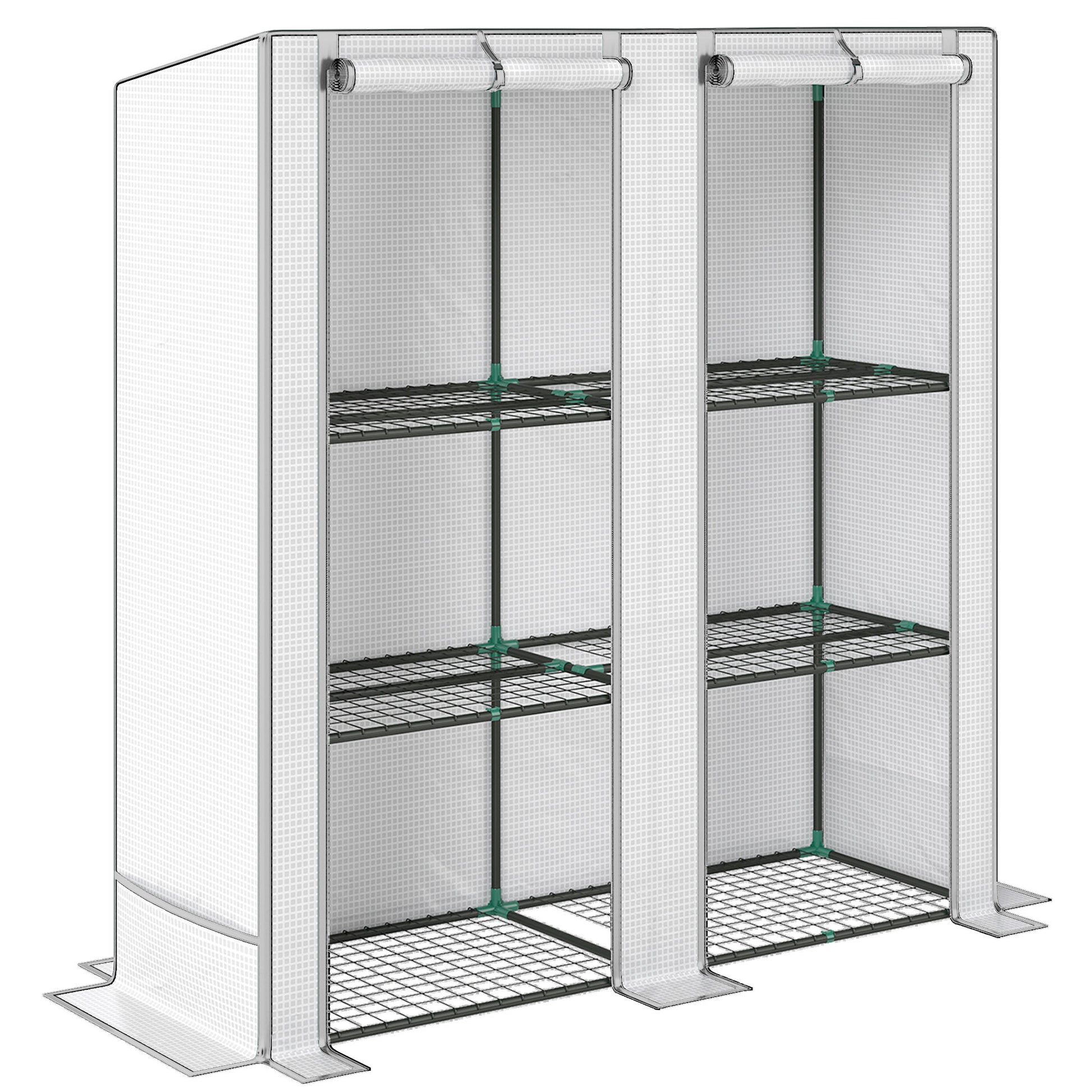 Photo of Outsunny Three-Tier Mini Greenhouse - White in White colour on a white background