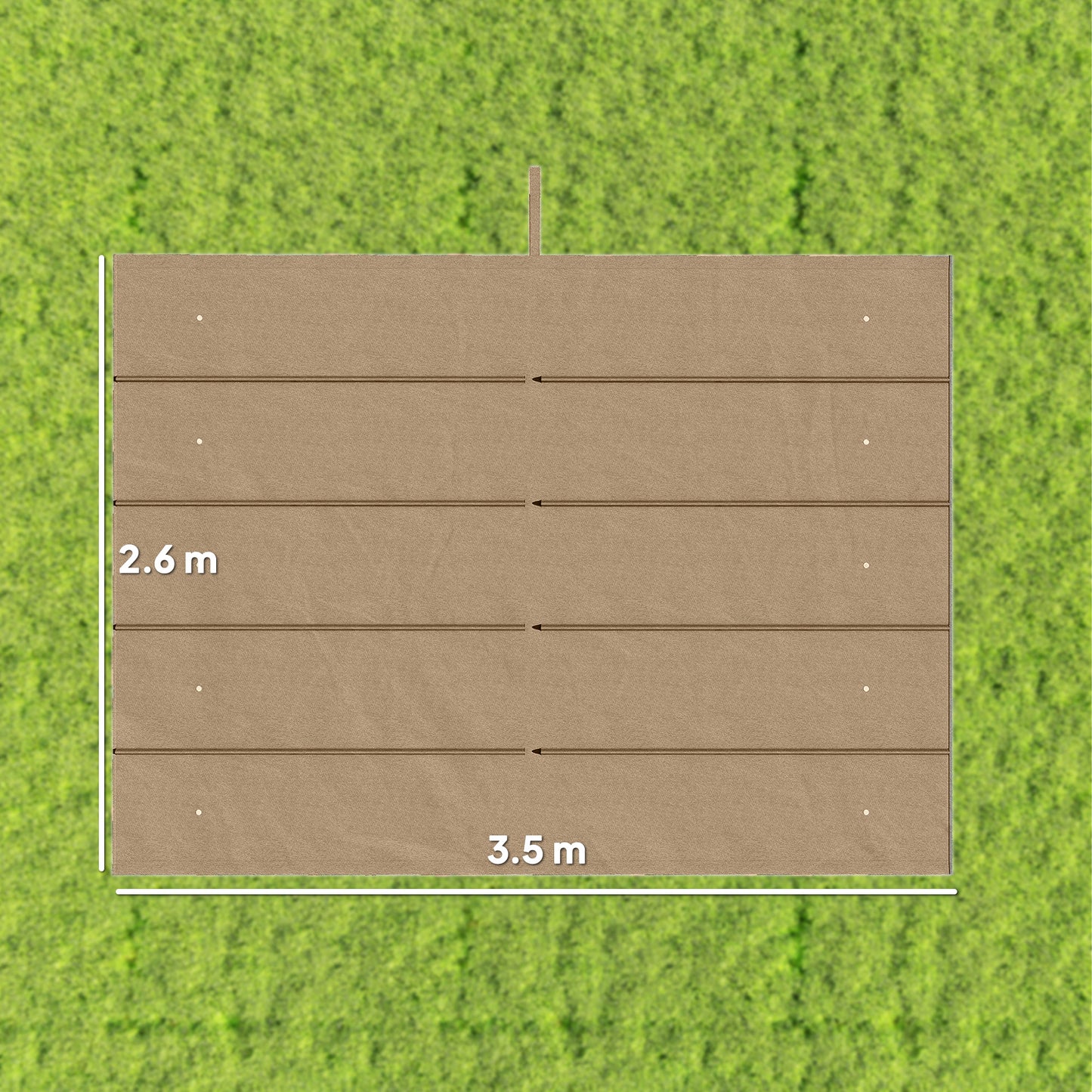 Outsunny Retractable Pergola Cover, 3.5 x 2.6 m Replacement Canopy Fabric for 4 x 3 m Frame, Roof Top Only, Tan