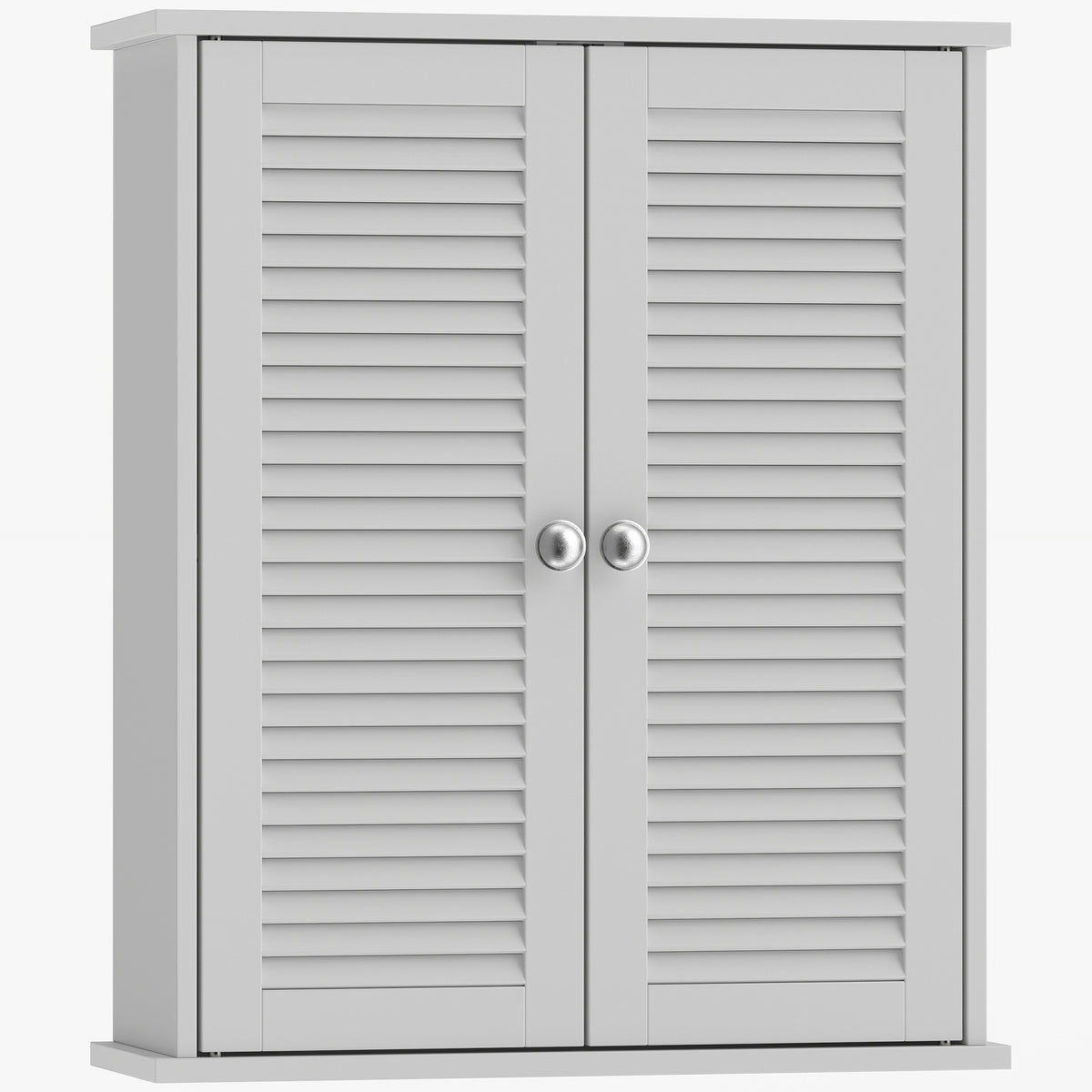 Photo of HOMCOM Bathroom Cabinet, Bathroom Wall Cabinet with Louvered Doors and Adjustable Shelf Storage for Kitchen, White in White colour on a white background