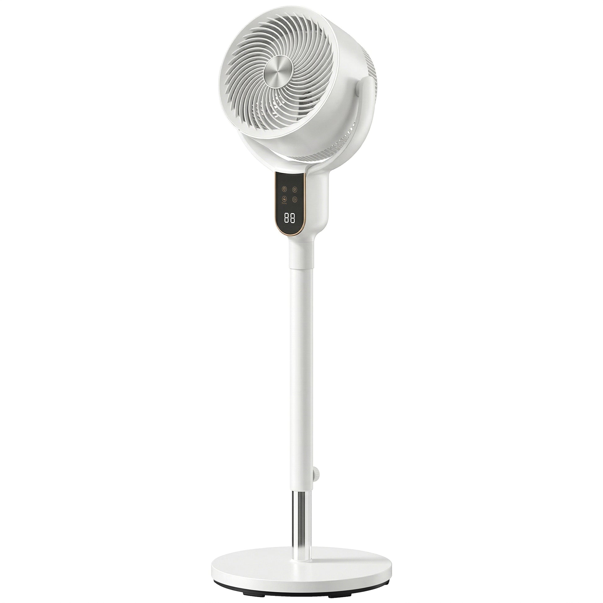 Photo of HOMCOM 20 dB Silent Standing Fan for Bedroom, 42" Pedestal Fan with Remote, 90° Oscillating, 8 Speeds, Remote Control, White in White colour on a white background