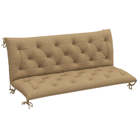 Photo of Outsunny Three-Seater Bench Cushion - Khaki in Khaki colour on a white background