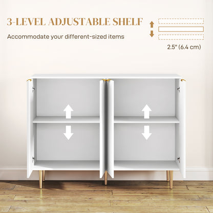HOMCOM white sideboard with open doors and adjustable interior shelves